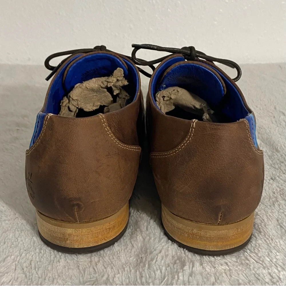 John Fluevog Radio CBC Brown Leather Classic Derby Oxfords Men’s Size 7.5 - Picture 5 of 13
